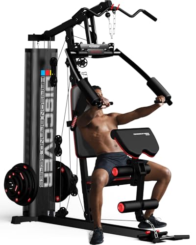 HARISON Home Gym - Full Body Workout Equipment, Exercise Equipment, Fitness Equipment, Multifunctional Home Gym Equipment for Home with Pulley System, Weight Bench, Rowing Machine