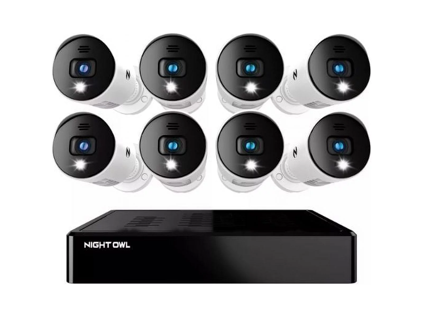 Night Owl CL-BT2D-8-18LSA Expandable 8 Channel Wired Bluetooth DVR with (8) Wired 1080p HD Light Cameras with Audio and 1TB Hard Drive - Curated Treasures Market