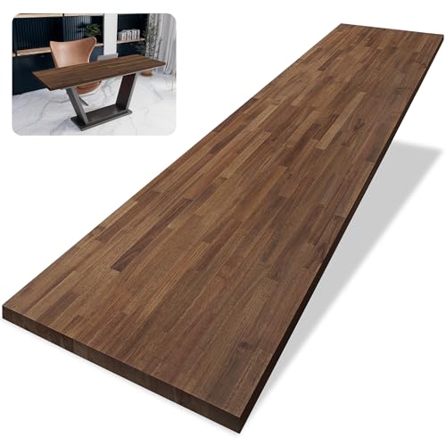 72 x 30 in. Solid Wood Table Top, Dark Walnut Stained Acacia Desktop for Standing Desk/Office Tabletop/Countertop, 1in. Thick