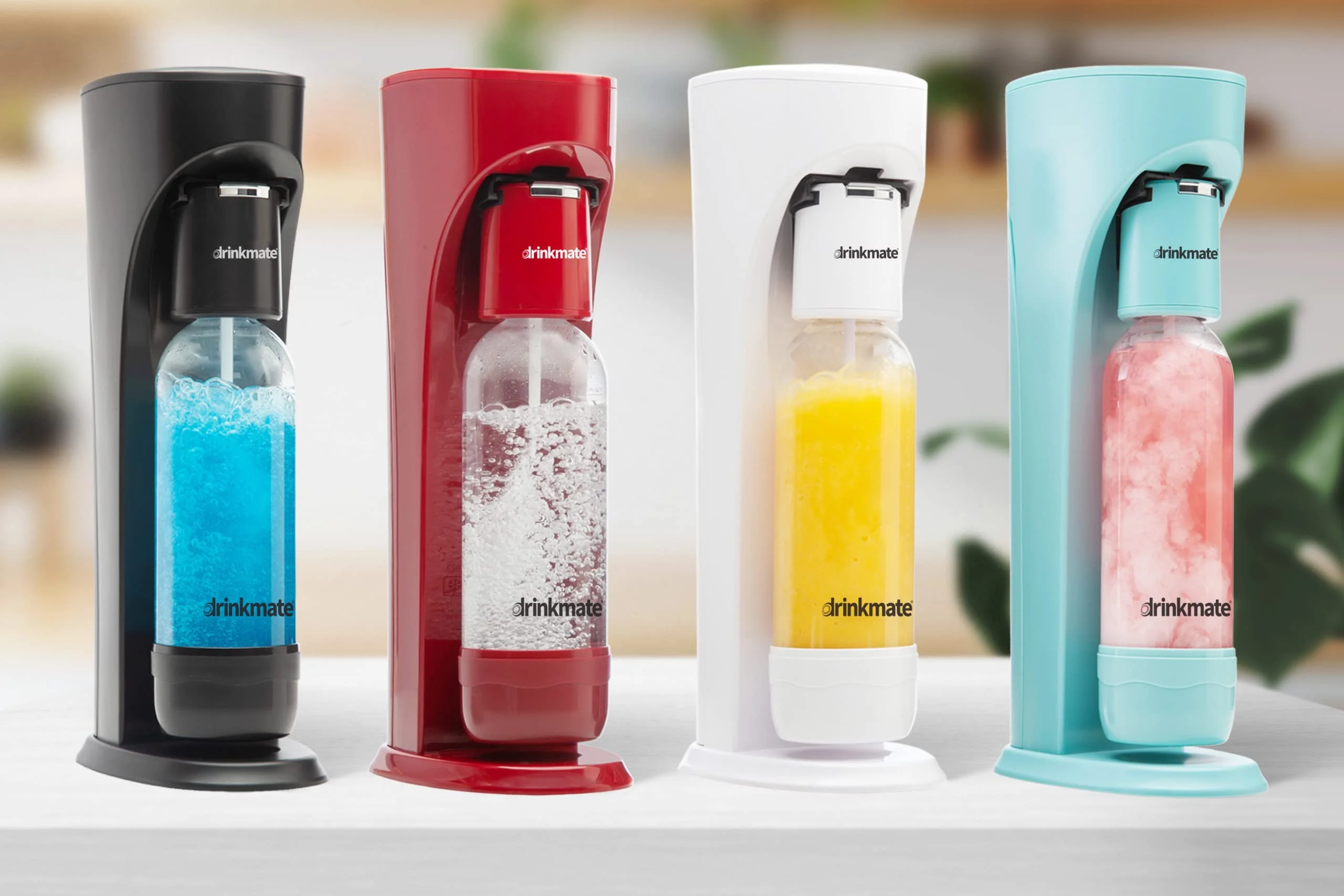 Drinkmate OmniFizz Sparkling Water and Soda Maker, Carbonates Any Drink, with 3oz CO2 Test Cylinder (Arctic Blue)