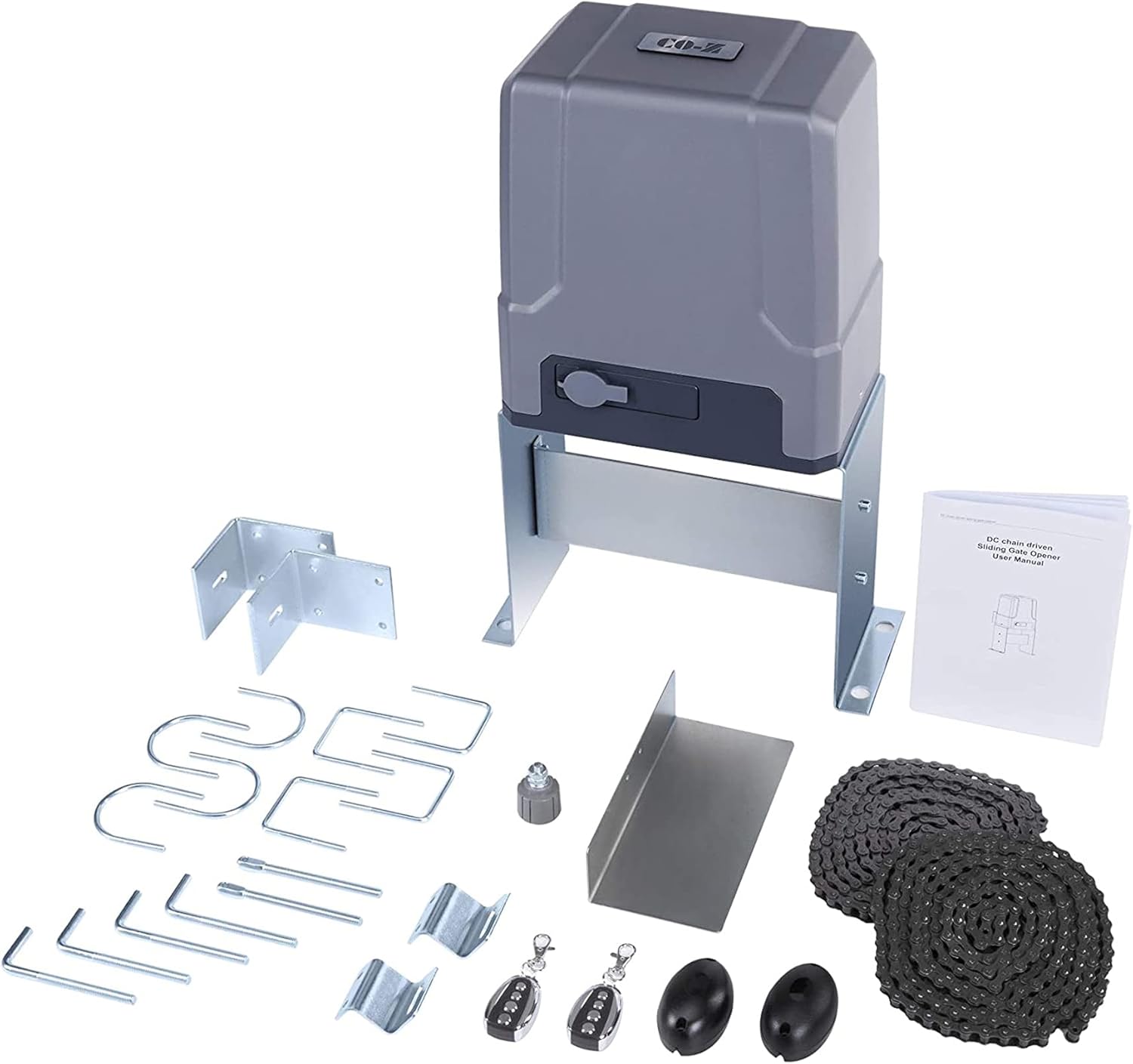 CO-Z Automatic Sliding Gate Opener with Backup Battery, Electric Rolling Driveway Fence Slide Gate Motor, Complete Gate Operator Hardware Security System Kit for Sliding Gate Up to 40 Feet