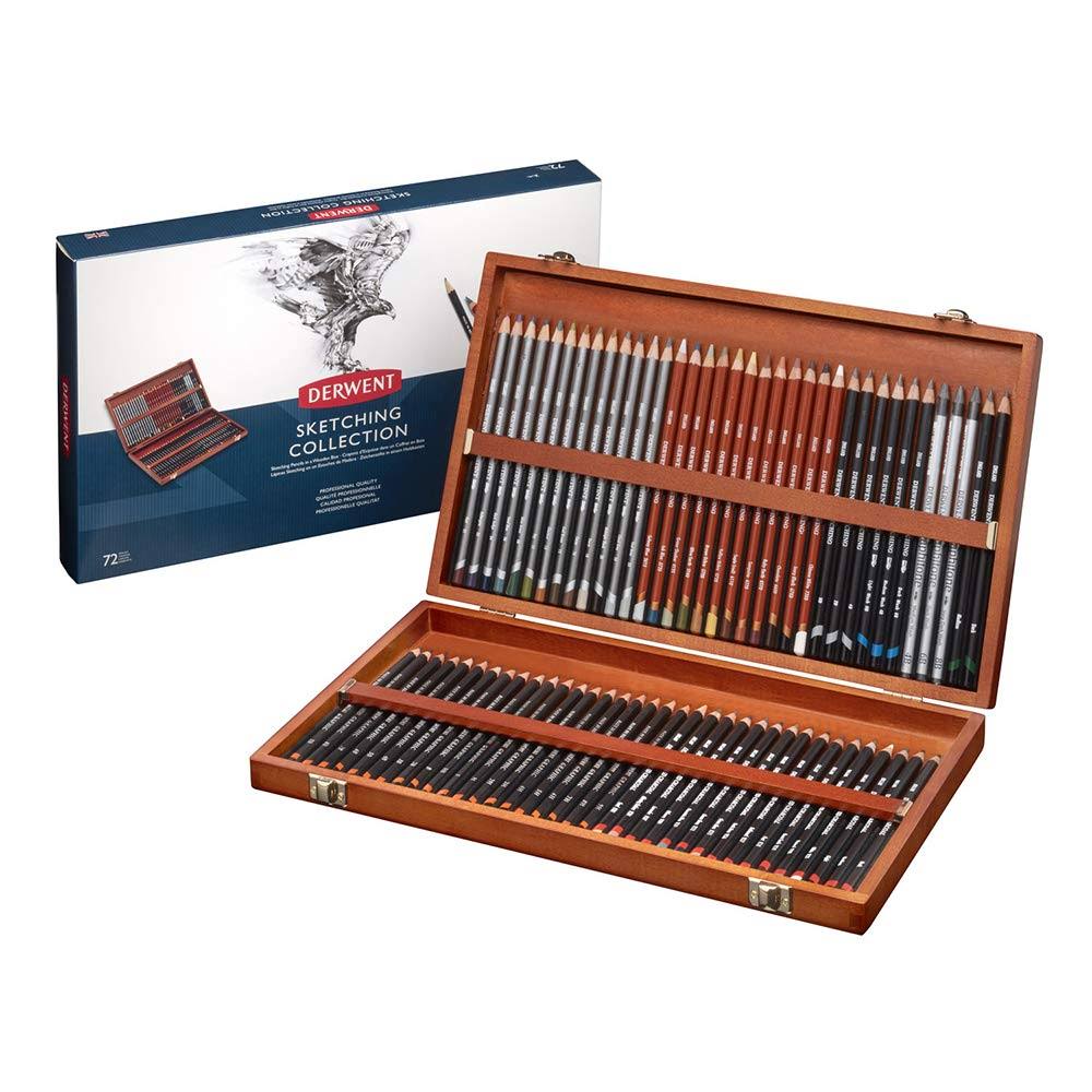 Derwent : Sketching Pencil : Wooden Box Set of 72