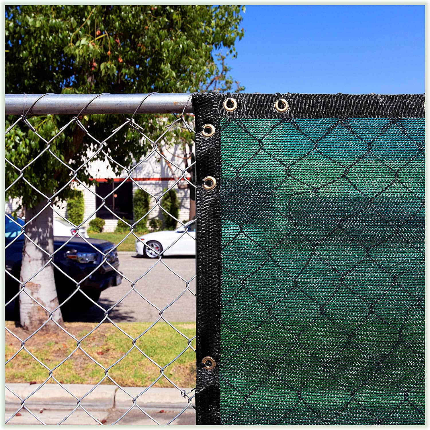 ColourTree 5' x 100' Green Fence Privacy Screen Windscreen Shade Fabric Cloth HDPE, 90% Visibility Blockage, with Grommets, Heavy Duty Commercial Grade, Cable Zip Ties Included - Custom Avalible