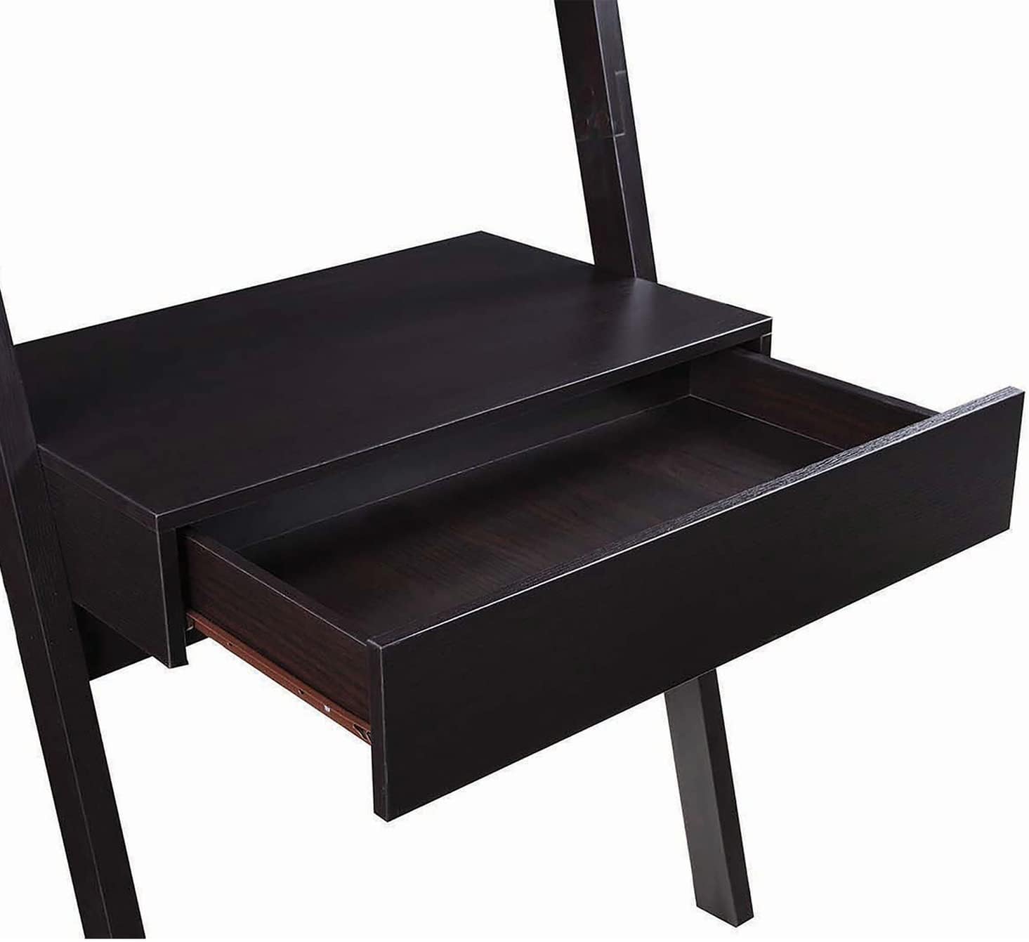 Benjara Benzara Wall Leaning Ladder Writing Desk, Brown