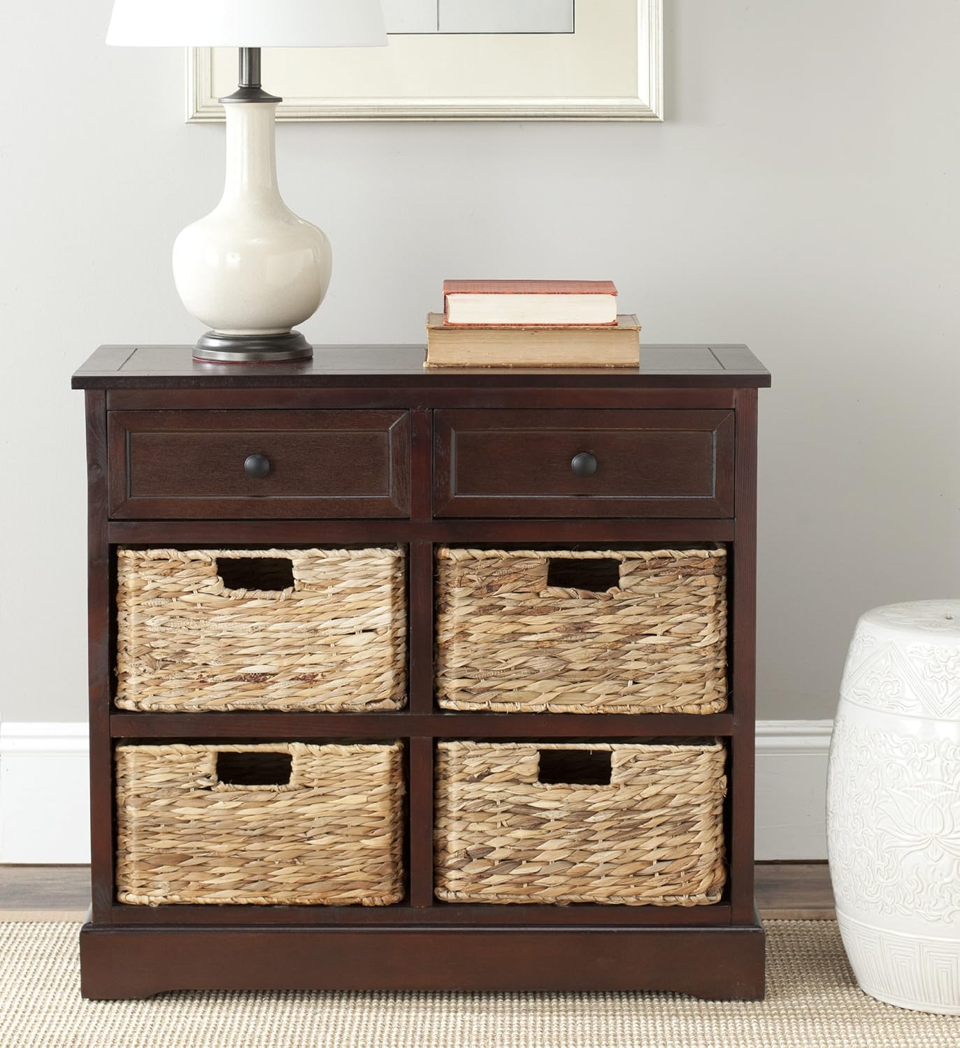 Safavieh American Homes Collection Herman Brown Wicker Basket Storage Unit