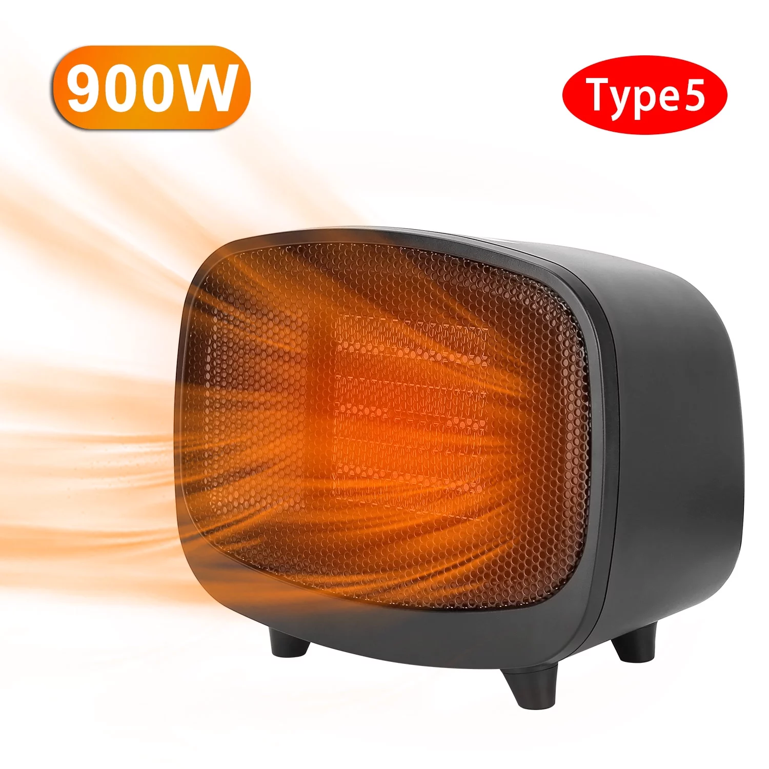 iMounTEK 900W Electric Space Heater Portable PTC Ceramic Heater Fan with Overheating Tip Over Protection for Bedroom Office Desk