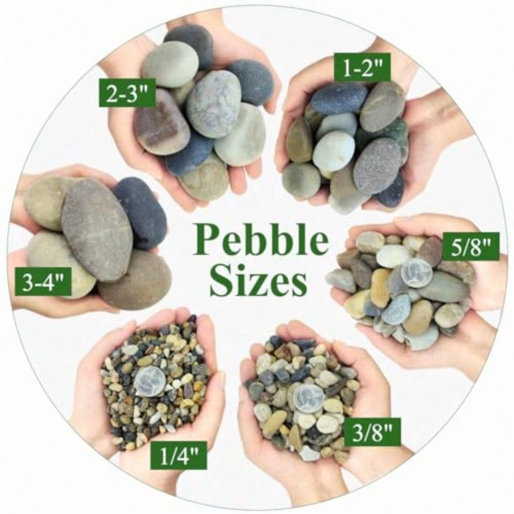 40lbs Natural River Rocks 3-4 Premium Pebbles for Garden and Landscape Design Hand-Picked Smooth Stones for Fish Tank Flower Pots Indoor Water Fountains Pathways Backyard