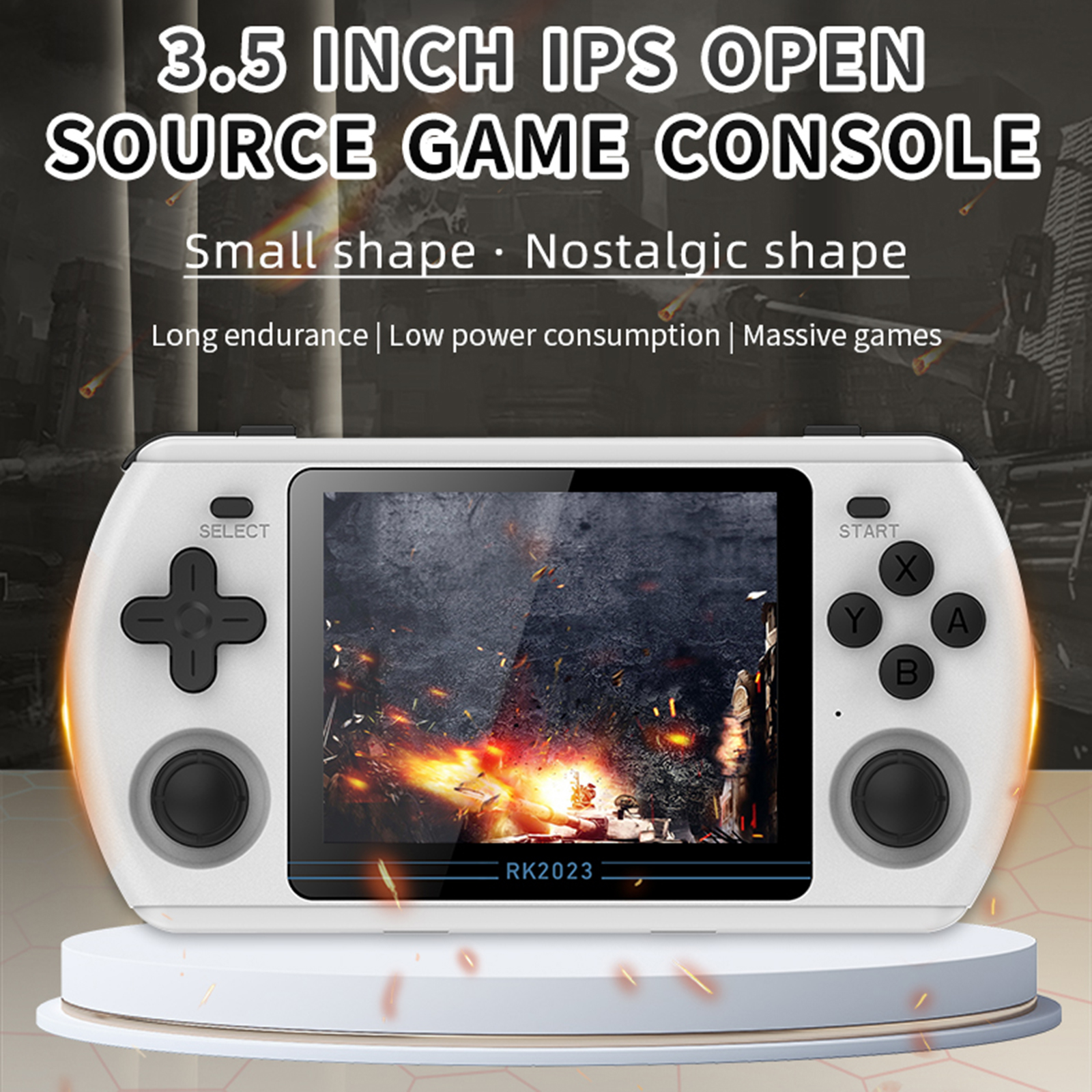 Portable RK2023 Game Player with Video Output and Headphone Jack Immerse Yourself in Portable Gaming