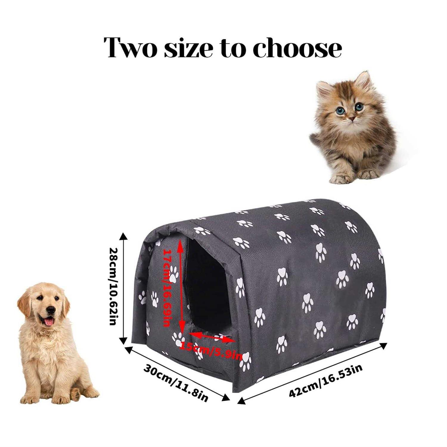 Outdoor Feral Cat House for Winter Weatherproof Waterproof Rainproof Foldable Cotton Filled Thicken Stray Feral Cats Dogs Tent Shelter Home Keep - Pet Supplies online store