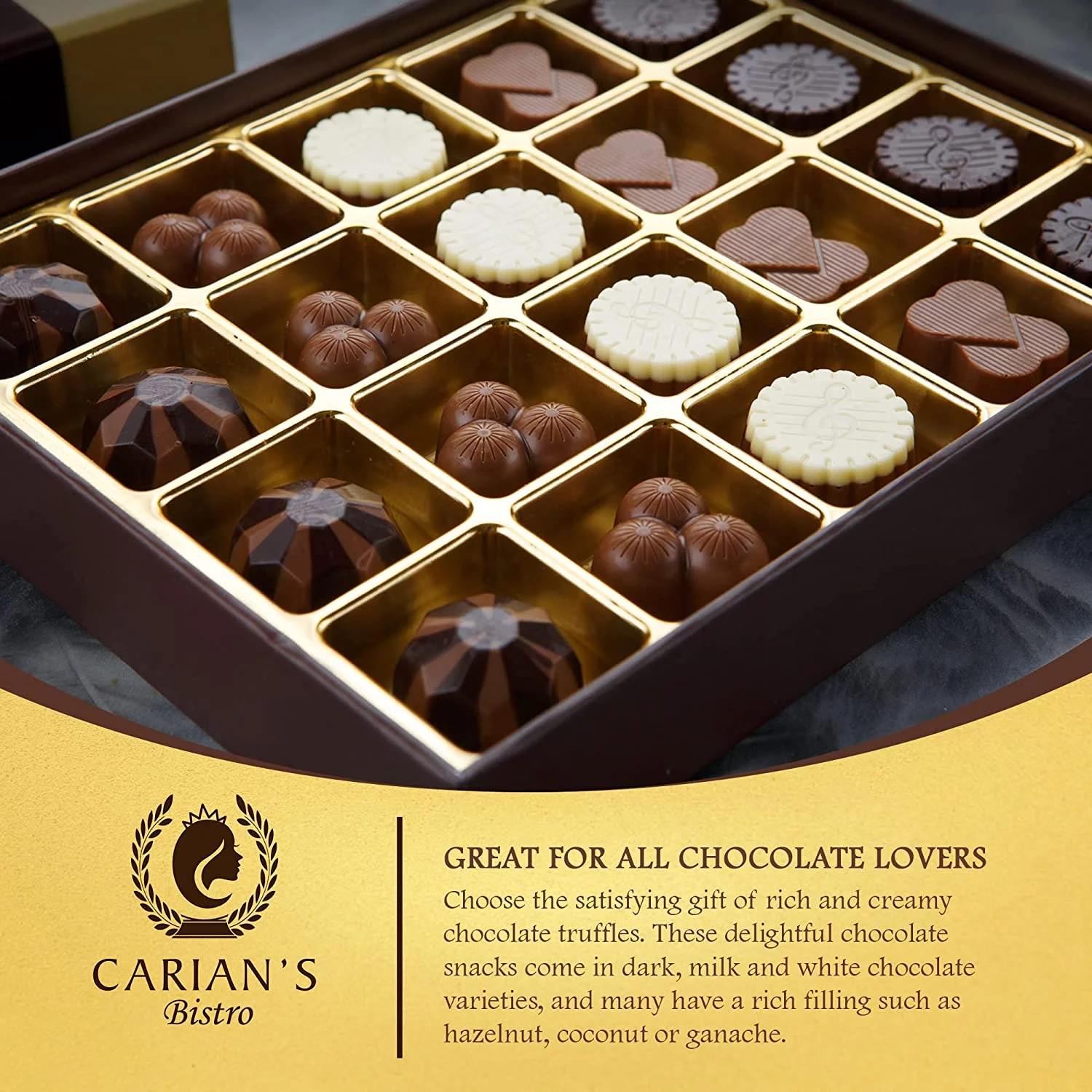 Luxury Chocolate Gift Box, Unique Gift Idea For Him or Her, Assorted Gourmet Treats Chocolates