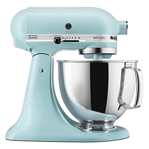 KitchenAid Artisan Series 5 Quart Tilt Head Stand Mixer with Pouring Shield KSM150PS, Removable bowl, Aqua Sky