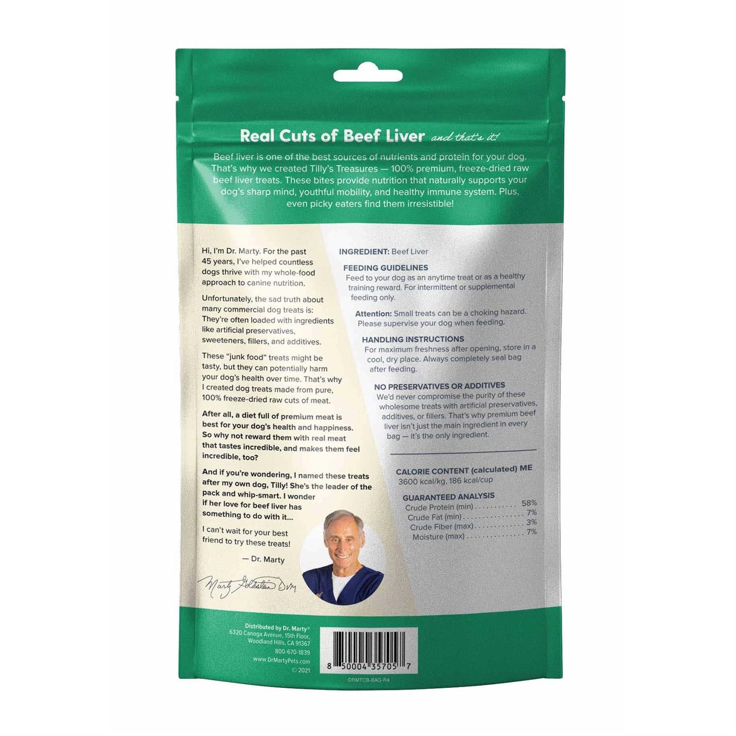 Dr. Marty Tilly's Treasures Beef Liver Dog Treat - Pet Supplies online store