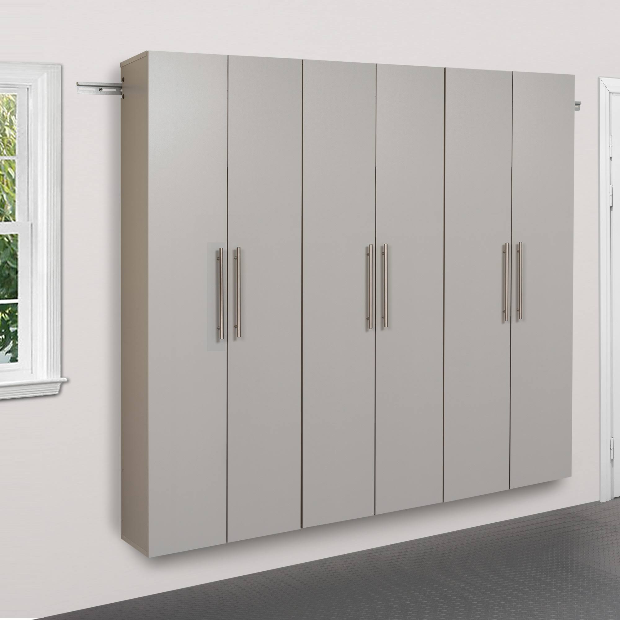 Prepac HangUps 72x22 Laminate 3-Piece Storage Cabinet Set C, Light Gray