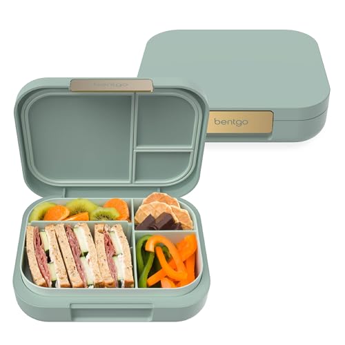 Bentgo Modern - Adult & Teen Bento Lunch Box; 3-4 Compartments, Leak-Resistant, 5.5 Cup Capacity/44 fl oz, Improved Locking Clips, Reusable, BPA-Free, Dishwasher/Microwave Safe Tray (Dark Gray)