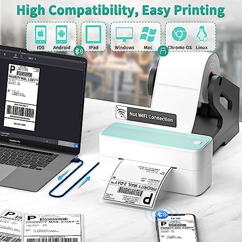 Phomemo Bluetooth Thermal Label Printer, 241BT 4X6 Wireless Shipping Label Printer for Small Business, Pink Label Printer for Shipping Package, Compatible with iPhone, Android, Amazon, Shopify, UPSP