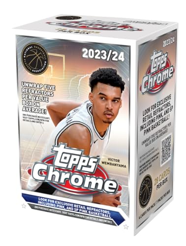 2023/24 Topps Chrome Basketball Trading Card Blaster Box (Pink Refractors)