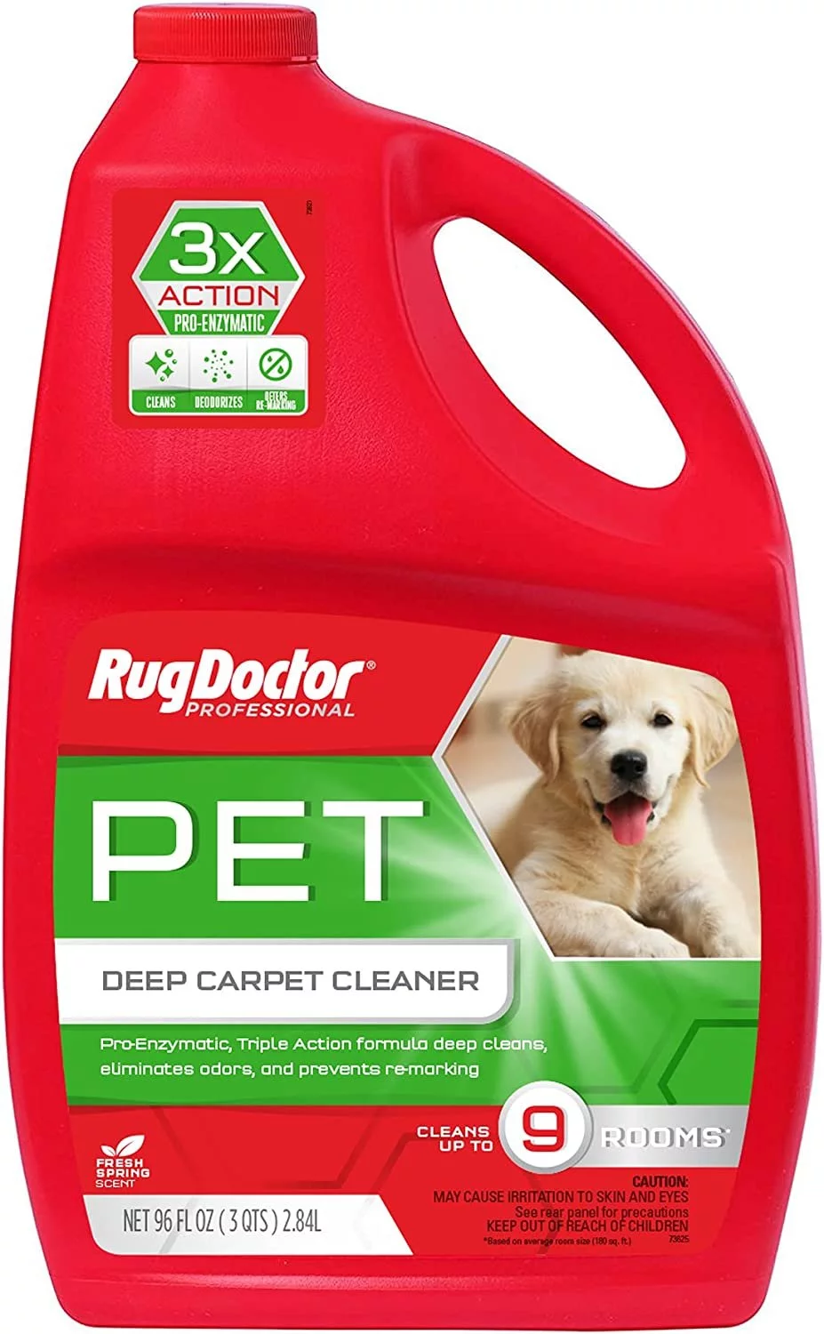 Rug Doctor Pet Carpet Cleaner, 96 oz., Pro-Enzymatic Formula with 3X Action - Cleans, Deodorizes, & Deters Remarking, Concentrated Solution, Professional Grade for Pet Stains & Odors