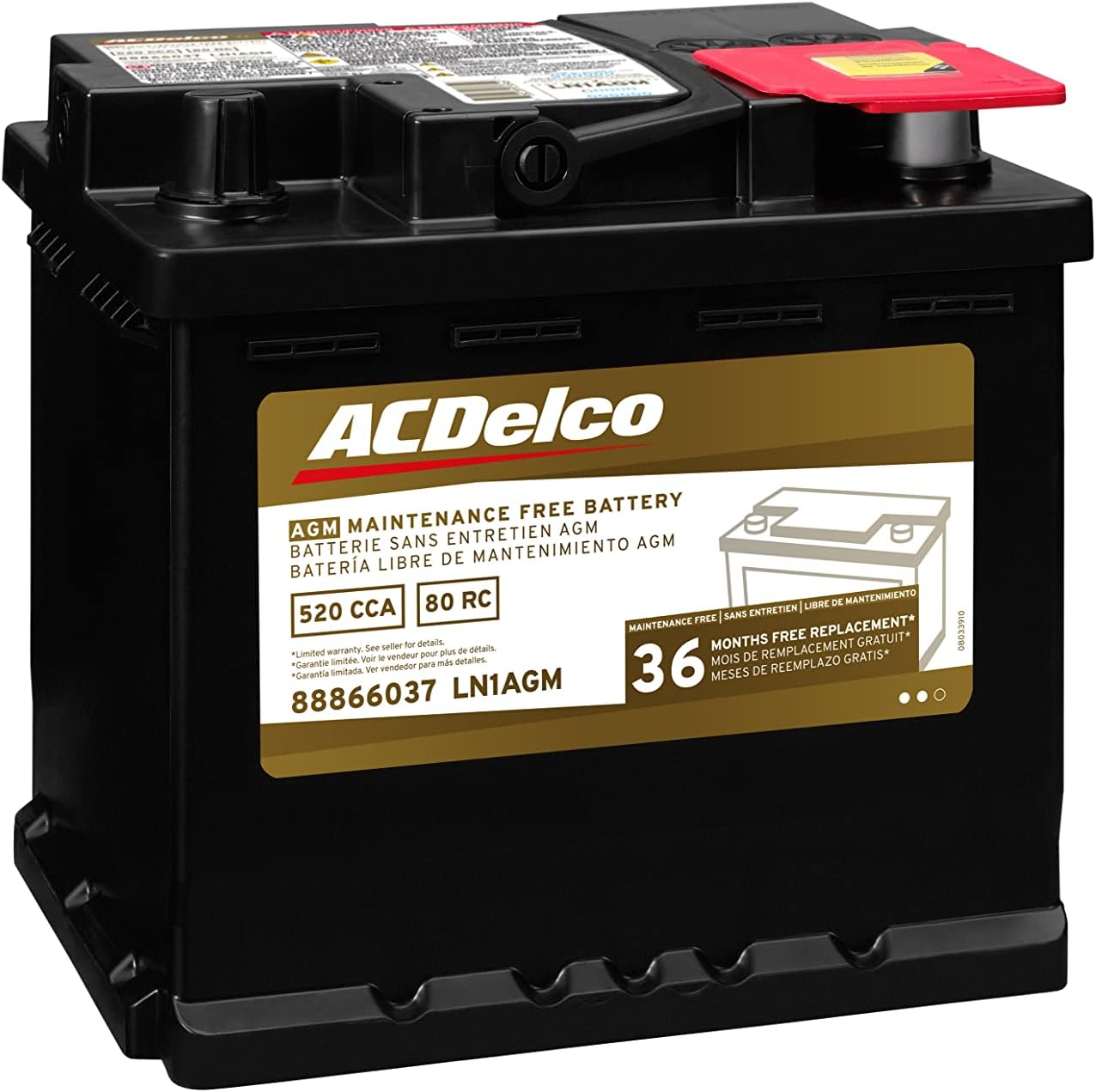 ACDelco Gold LN1AGM 36 Month Warranty AGM BCI Group LN1 Battery