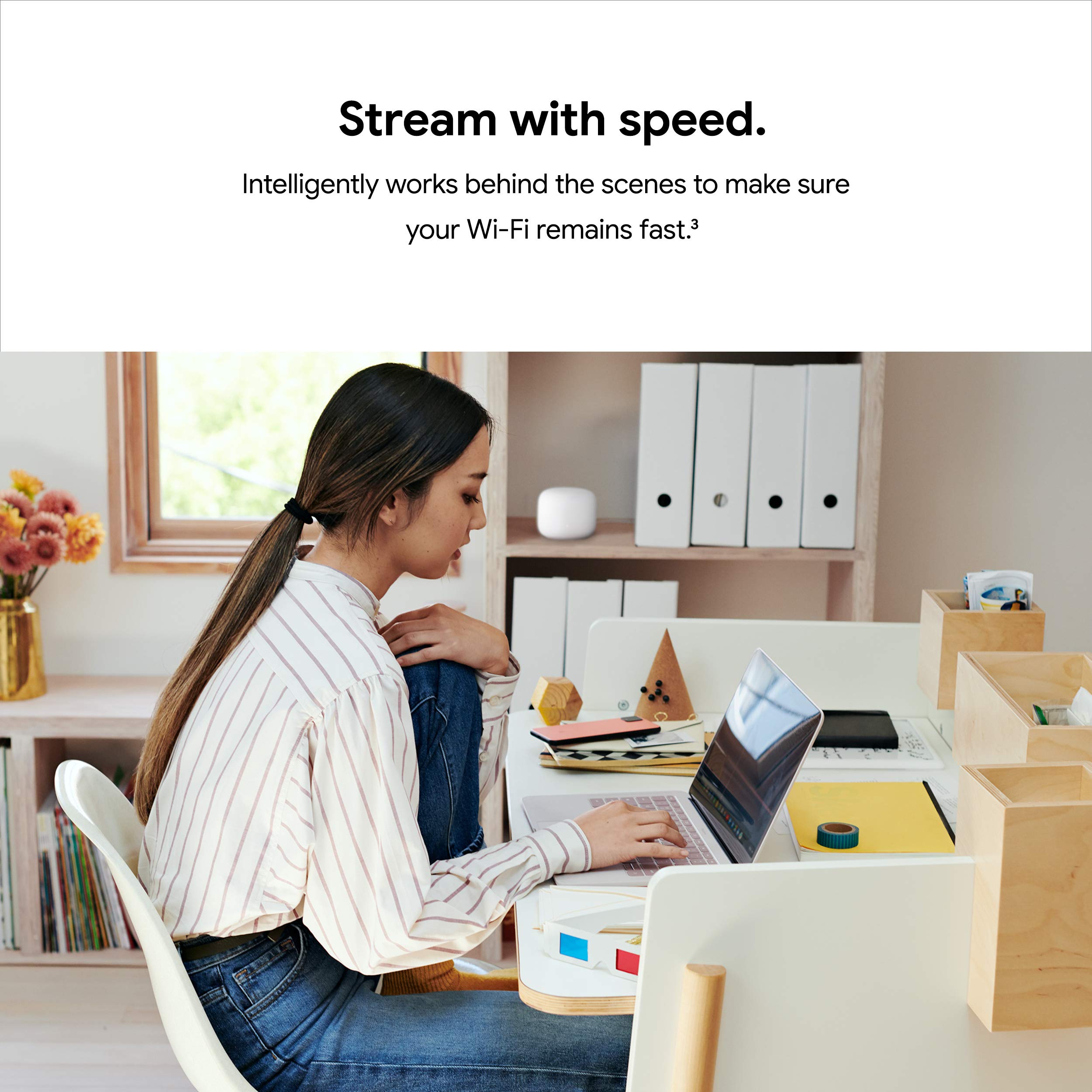 Google Nest Wifi -  AC2200 - Mesh WiFi System -  Wifi Router - 2200 Sq Ft Coverage - 1 pack