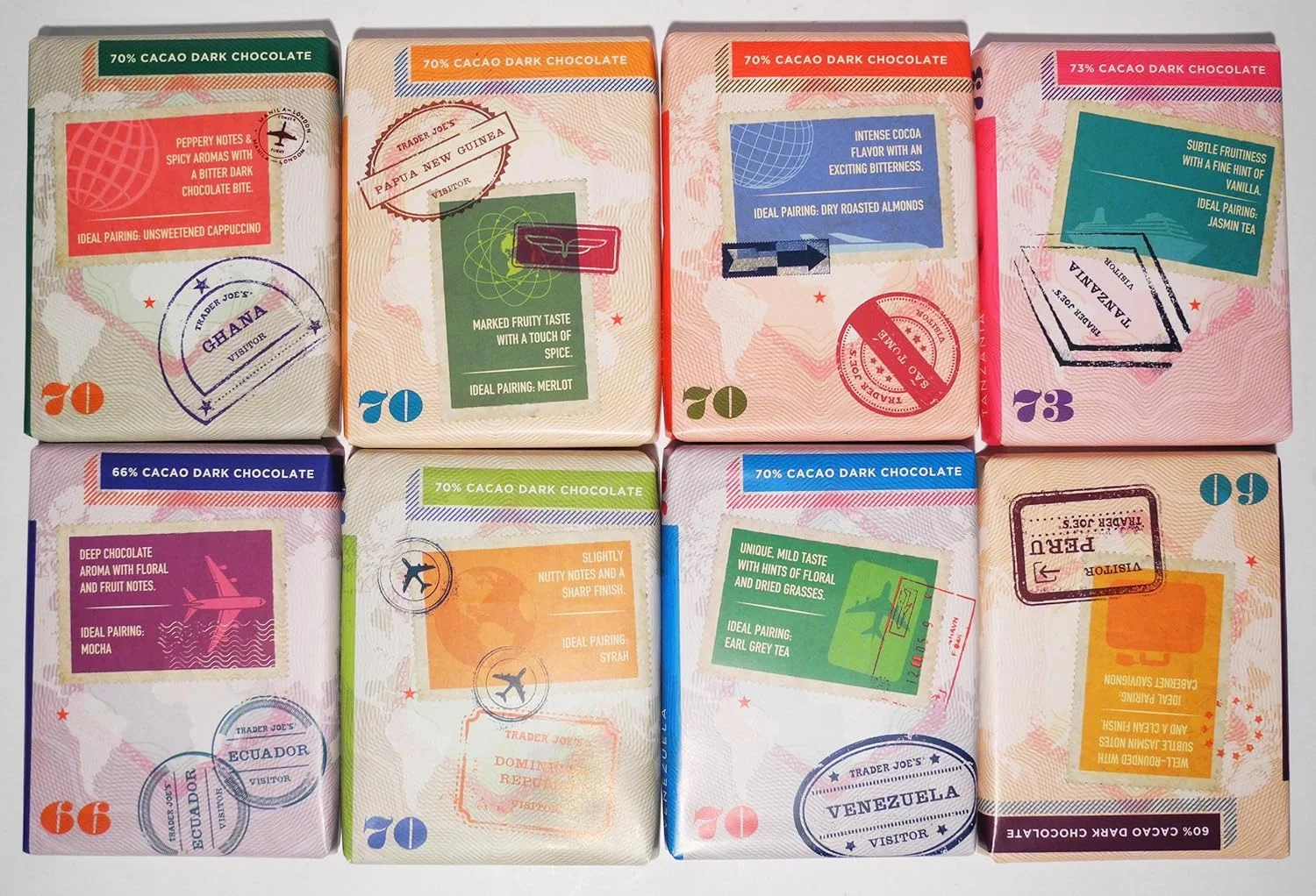 Trader Joe's Chocolate Passport: Explore Global Flavors with 8 Dark Cacao Bars