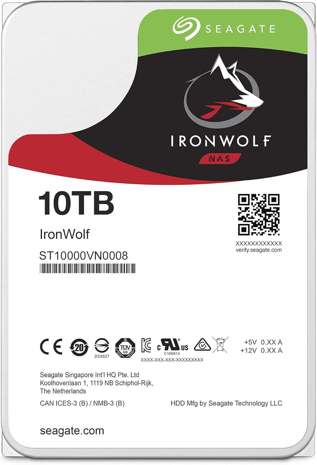 Seagate IronWolf 10TB NAS Internal Hard Drive HDD – CMR 3.5 Inch SATA 6Gb/s 7200 RPM 256MB Cache for RAID Network Attached Storage, with Rescue Service (ST10000VN0008) (Renewed)