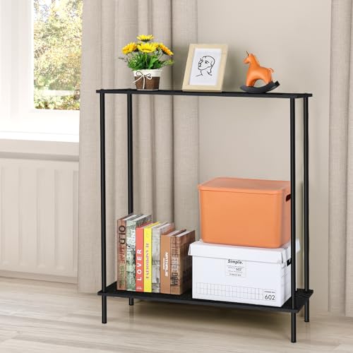 Narrow Console Table, 31'' Entryway Table, Sofa Table, 2 Tier Skinny Console Table, Slim Console Table Behind The Sofa, Couch Tables for Living Room, Entryway, Hallway, Foyer(Brown)