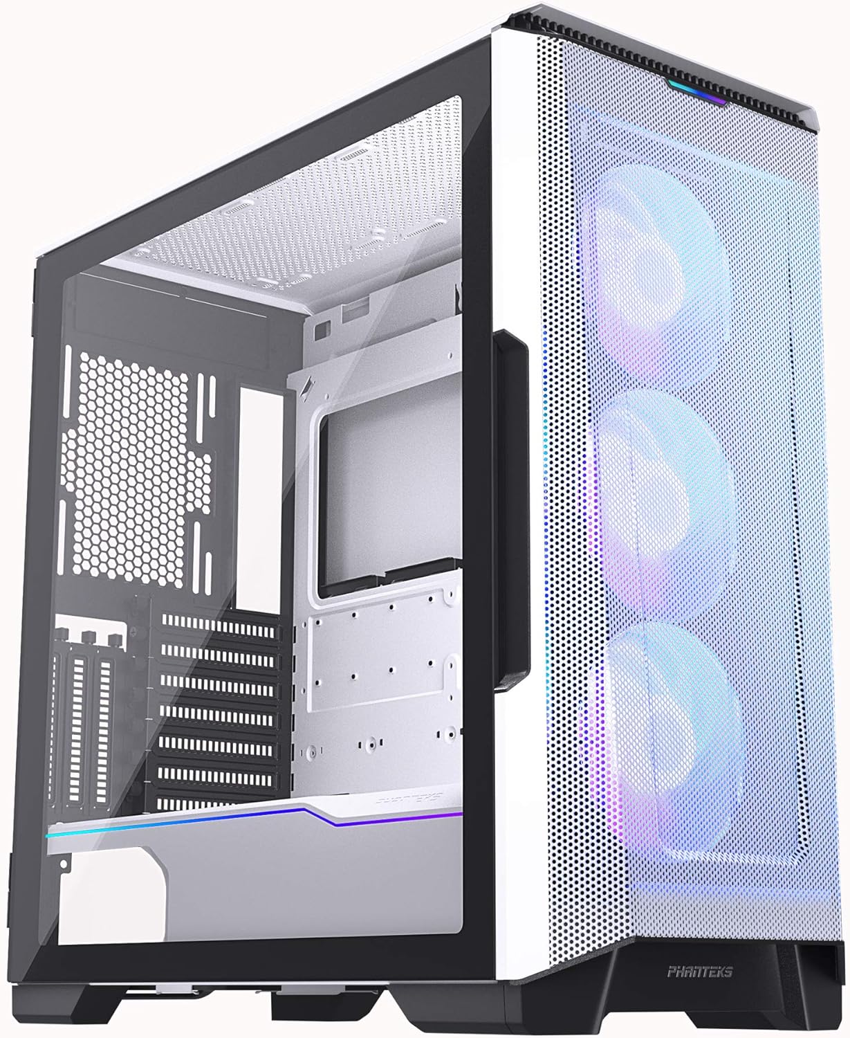 Phanteks (PH-EC500ATG_DWT01) Eclipse P500A high Airflow Full-Metal mesh Design, ATX Mid-Tower, Digital-RGB Lighting, 140mm D-RGB case Fans, Tempered Glass, Dual System Capable, White