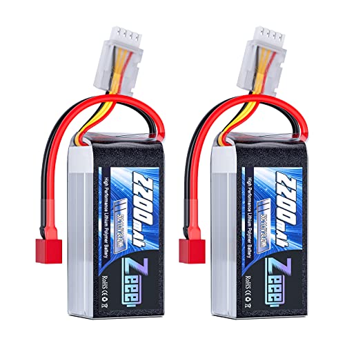 Zeee 3S Lipo Battery 2200mAh 11.1V 50C Shorty Pack Battery with T Connector for RC Car Truck Vehicles RC Boat RC Drone Airplane Quadcopter Helicopter FPV RC Hobby Models (2 Pack)