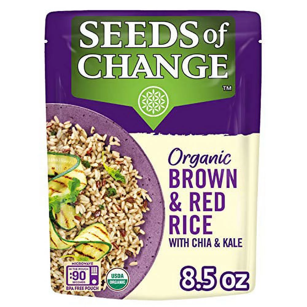 SEEDS OF CHANGE Organic Quinoa, Brown & Red Rice with Flaxseed, Ready to Heat 8.5 Ounce Pouches, 8.5 Ounce (Pack of 6)