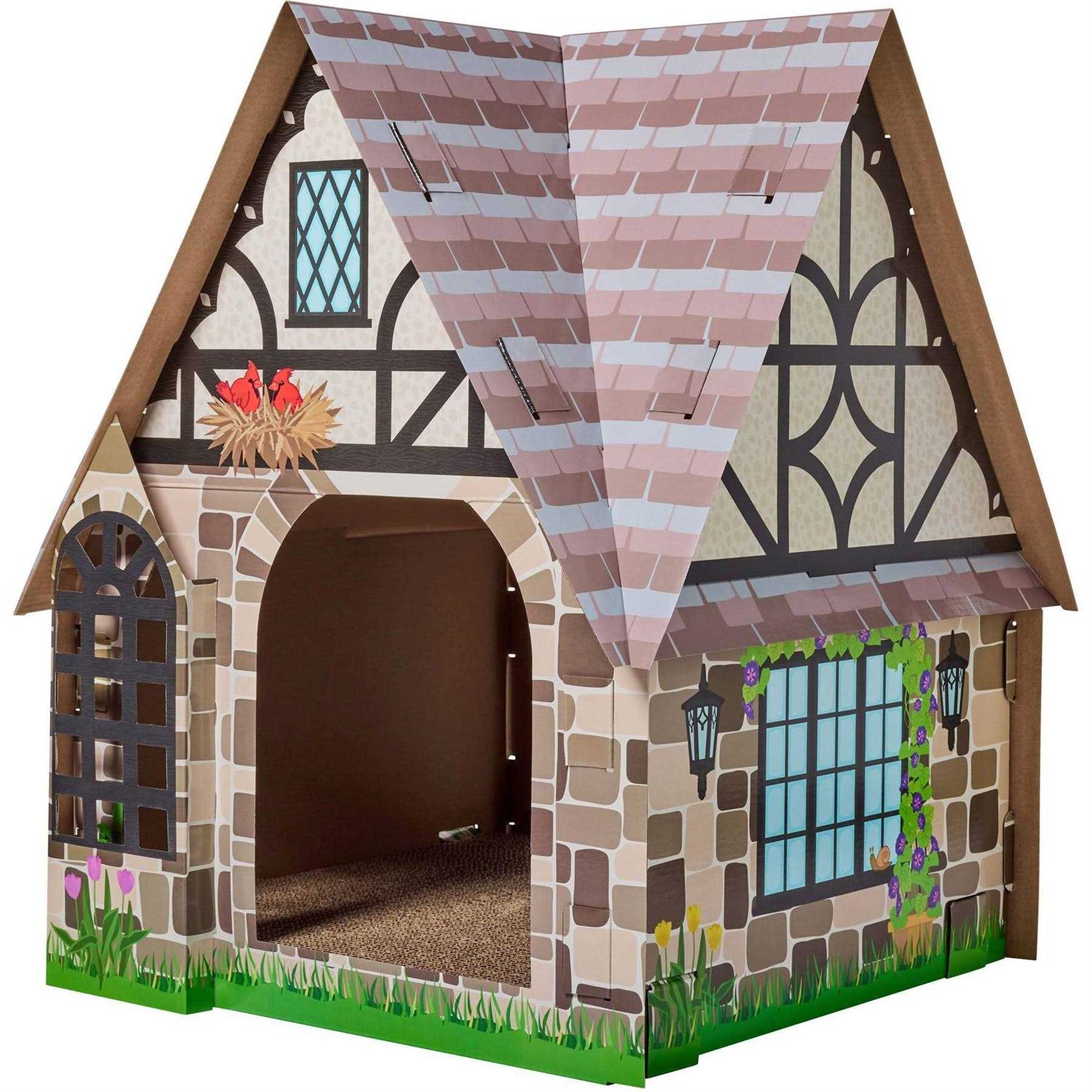 Frisco Tudor House Cardboard Cat House - Pet Supplies online store