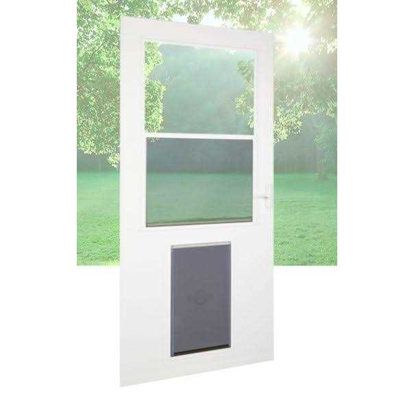 LARSON Pet Door XL 81-in White High-view Wood Core Storm Door - Pet Supplies online store
