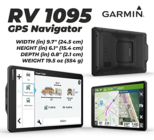 Wearable4U - Garmin RV 895 GPS Navigator, Large, Easy-to-Read 8, Custom RV Routing, High-Resolution Birdseye Satellite Imagery with Power Pack Bundle