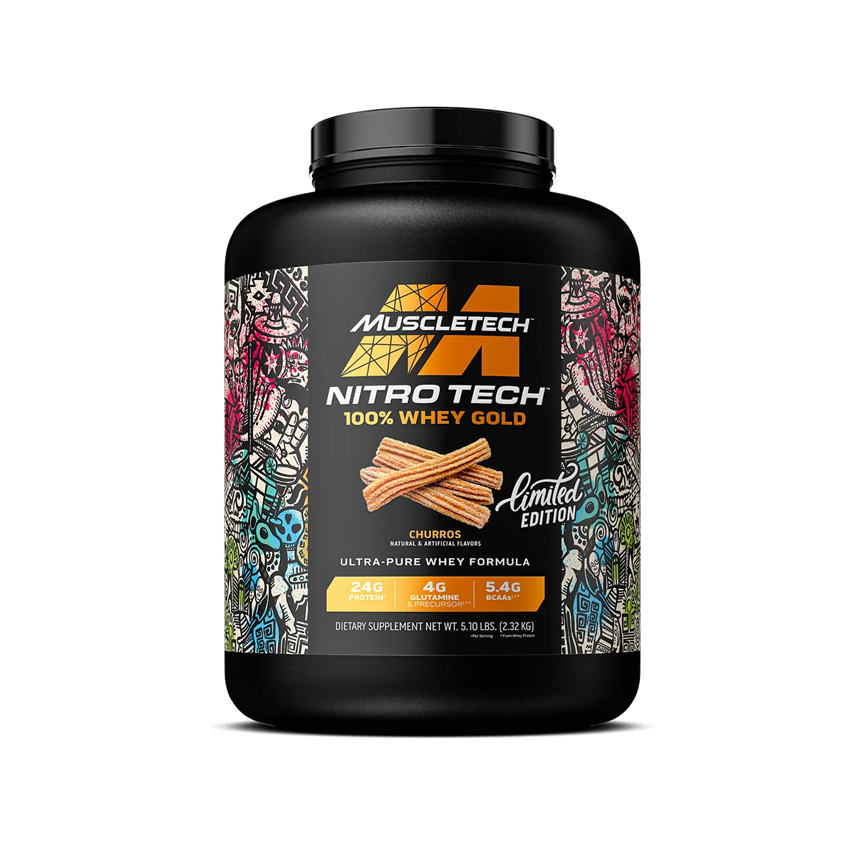 Whey Protein Powder | MuscleTech Nitro-Tech Gold Isolate Smoothie Mix for Women & Men Churros Limited Edition, 5 lbs (69 Serv)