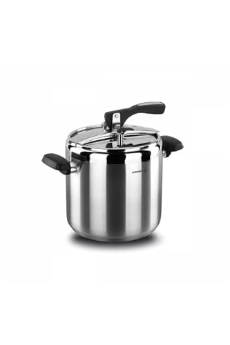 Korkmaz Turbo Stainless Steel Pressure Cooker Silver, Manual Slow Cooker, Rice Cooker, Steamer, Saute, Yogurt Maker and Warmer
