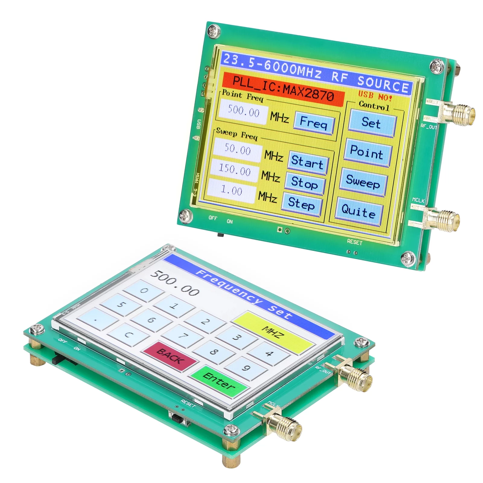 Arealer 23.5-6000MHz Signal Generator 0.5PPM Low Noise Signal Source Touchable Screen PC Software Control