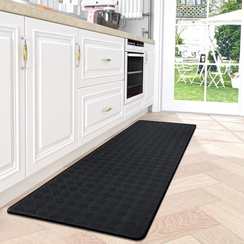 Kitchen Mats 2 PCS, Cushioned Anti Fatigue Kitchen Rug Set for Floor, Non-Slip Waterproof Comfort Standing Kitchen Rug for Kitchen, Office, Sink, Laundry, 17.3