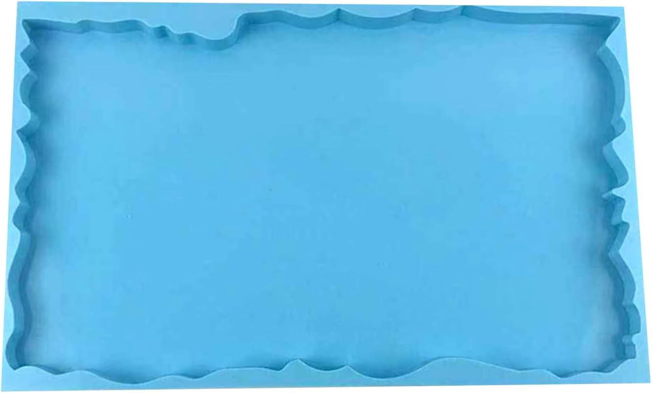 River Table Silicone Mold Large Irregular Rectangle Molds Resin Epoxy Clay Craft Ornament Jewelry Making, approx.46x28.8x2.5cm/18.11x11.34x0.98in, Blue