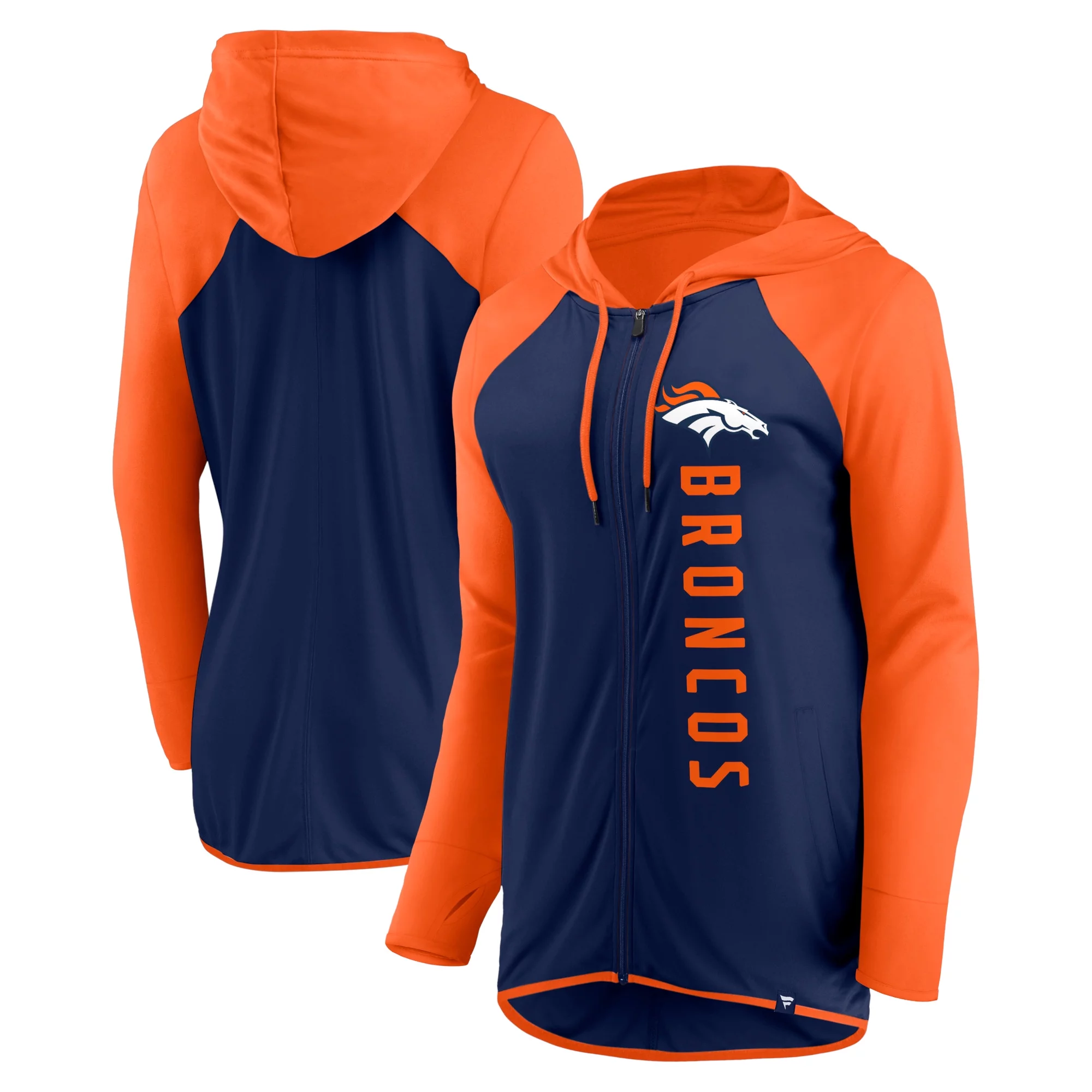 Women's Fanatics Branded Navy/Orange Denver Broncos Forever Fan Full-Zip Hoodie