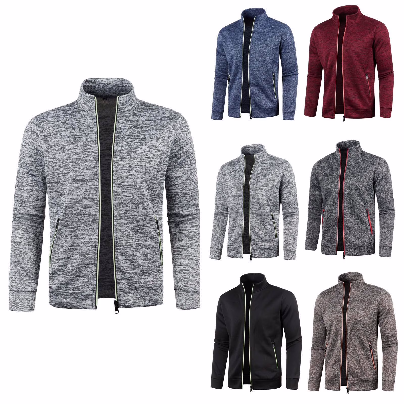 Mens Zip Up Hoodie Long Sleeve Full-zip Hooded Sweatshirt Pullover with Side Pocket Slim Fit Long Sleeve Lightweight Sweatshirt Sport Workout Coats Jacket