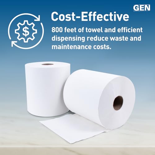 GEN 1820 Hardwound Roll Towels, White, 8