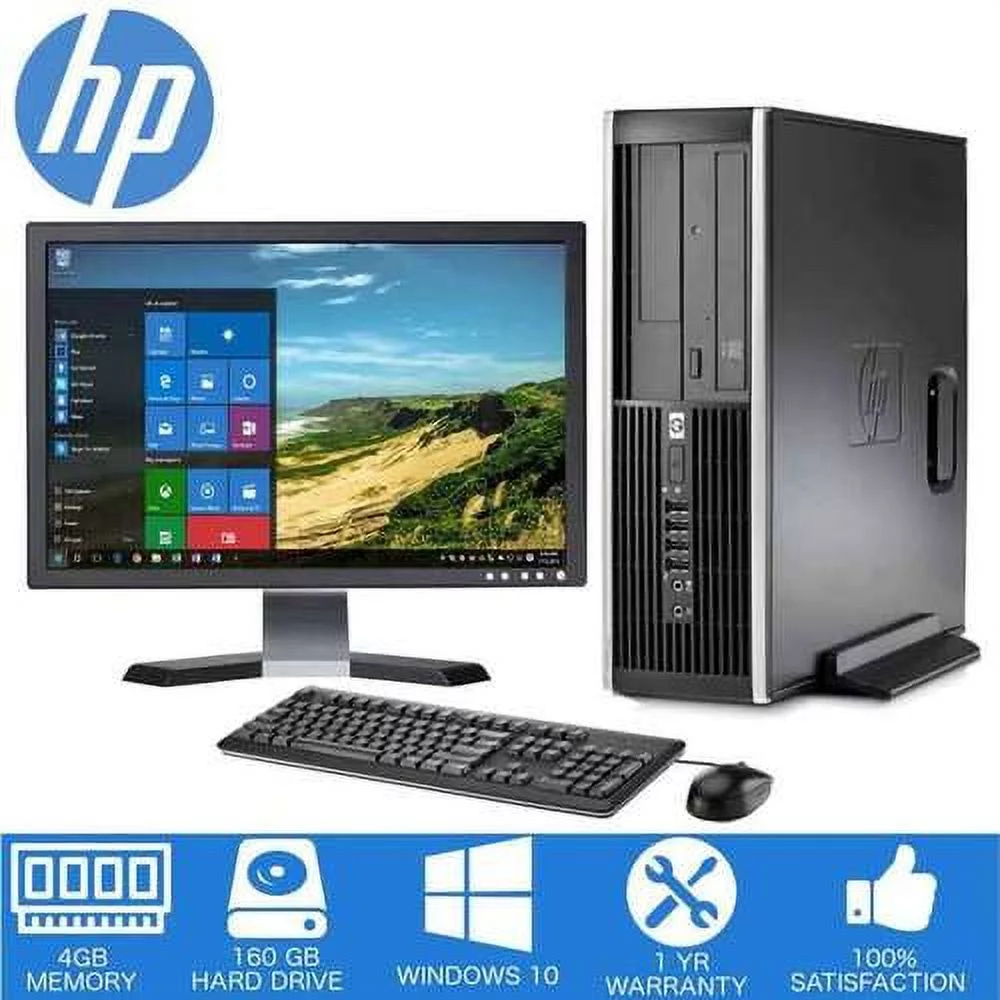 HP-Elite Desktop Computer PC – Intel Core 2 Duo - 4GB Memory – 160GB Hard Drive - Windows 10-19