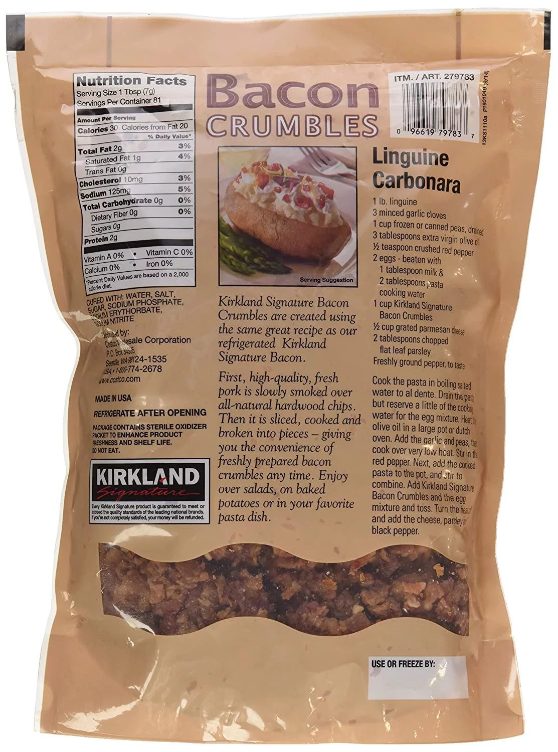 [4 Packs] Crumbled Bacon Bits, 20 oz (1.25 lb) 567 g, 100% Real Bacon. Naturally Smoked.