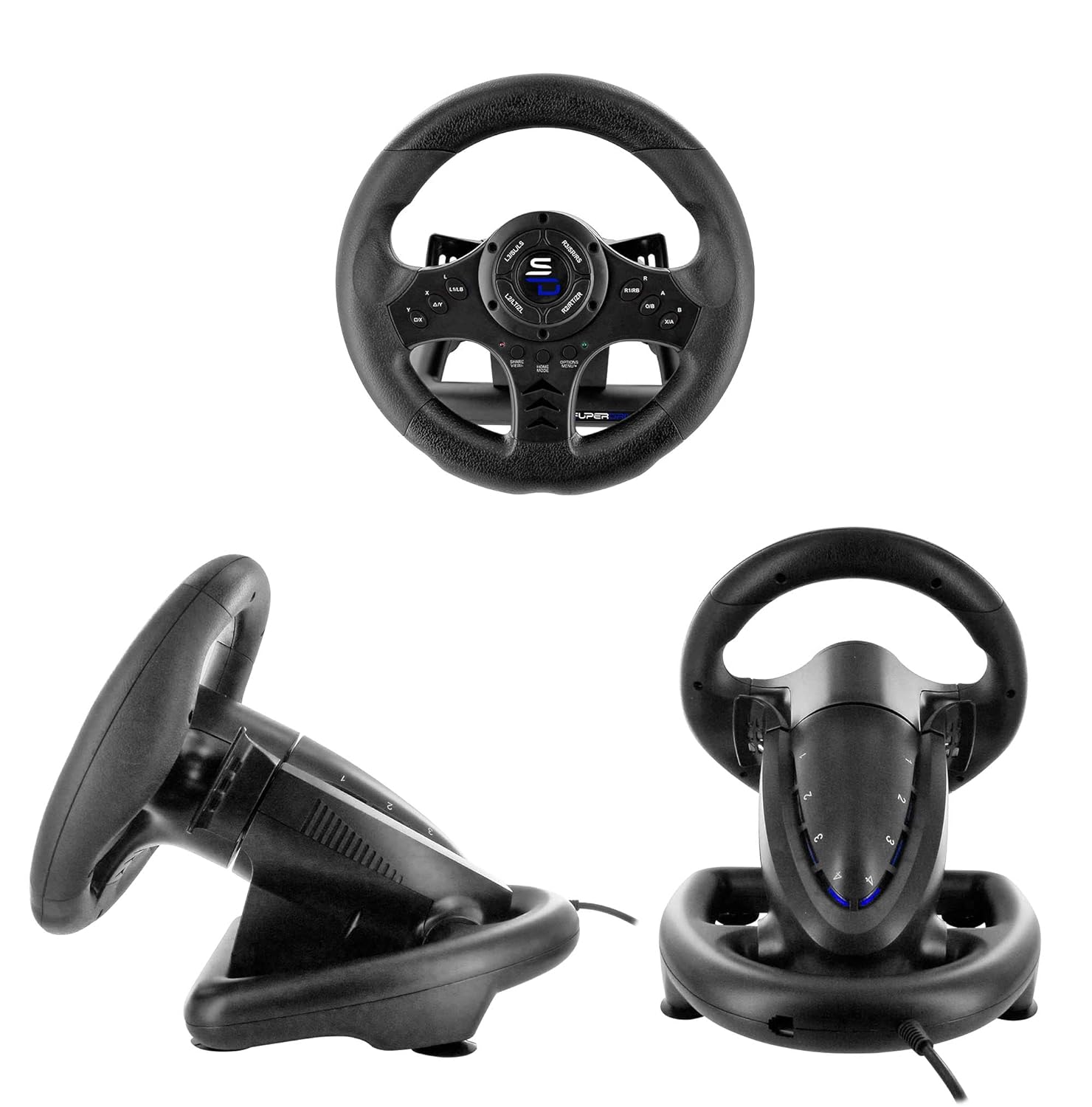 Superdrive SV450 Racing Steering Wheel (Compatible with Xbox Series X/S, Xbox One, PS4, PS3, Switch, PC)