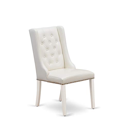 East West Furniture X-Style 7 Piece Kitchen Set Consist of a Rectangle Table with X-Legs and 6 Light Grey Faux Leather Parson Dining Chairs, 40x72 Inch, X097FO244-7