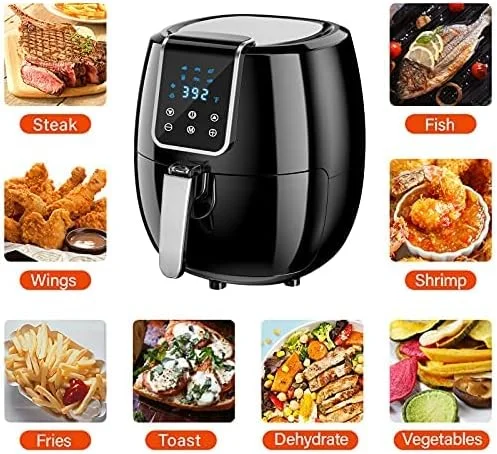 Open Box Iconites 6-in-1 Air Fryer 7Qt/6.5L Smart Electric Hot Airfryer AF1201K - BLACK