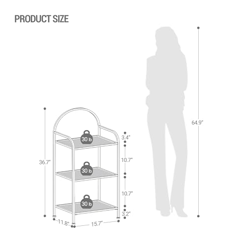 Bookcase Bookshelf, Tempered Glass Bookshelves, Slim Shelving Unit for Bedroom, Bathroom, Home Office, Steel Frame, 6 Tier Black BC21699B