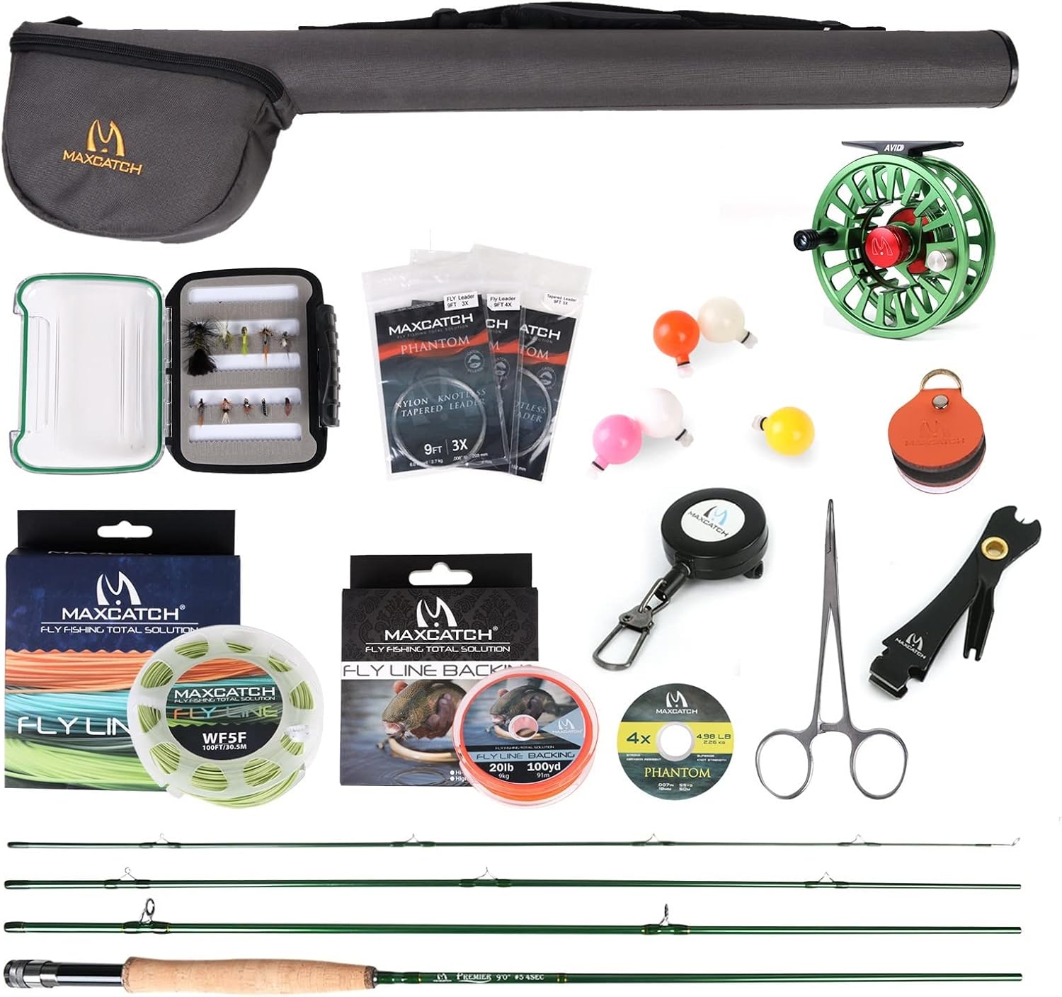 M MAXIMUMCATCH Maxcatch Premier Fly Fishing Rod and Reel Combo Complete 9' Fishing Outfit