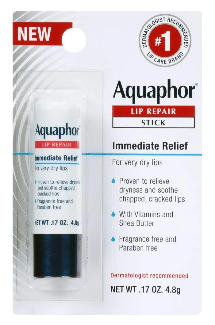 Aquaphor Lip Repair Stick, Lip Balm for Dry Chapped Lips, 1.7 Oz, 3 Pack