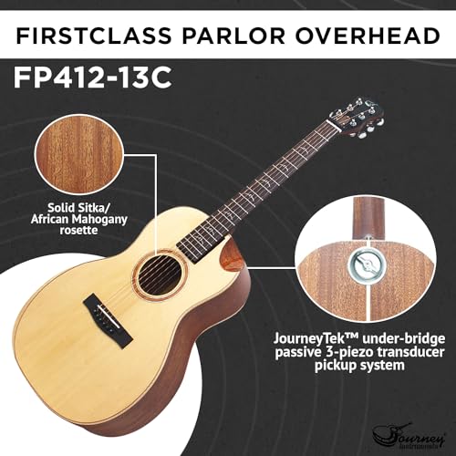 Solid Sitka Travel Guitar – PJ410N Traveling Acoustic Guitar with Collapsible Patented System – Portable Backpack Case (African Mahogany)