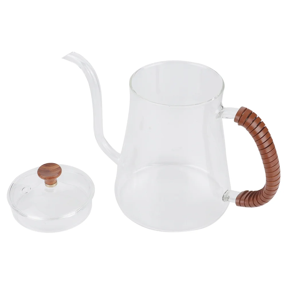 Dekaim Gooseneck Kettle, Thickened Glass Gooseneck Kettle Tea Pour Over Kettle Coffee Dripper 600ML